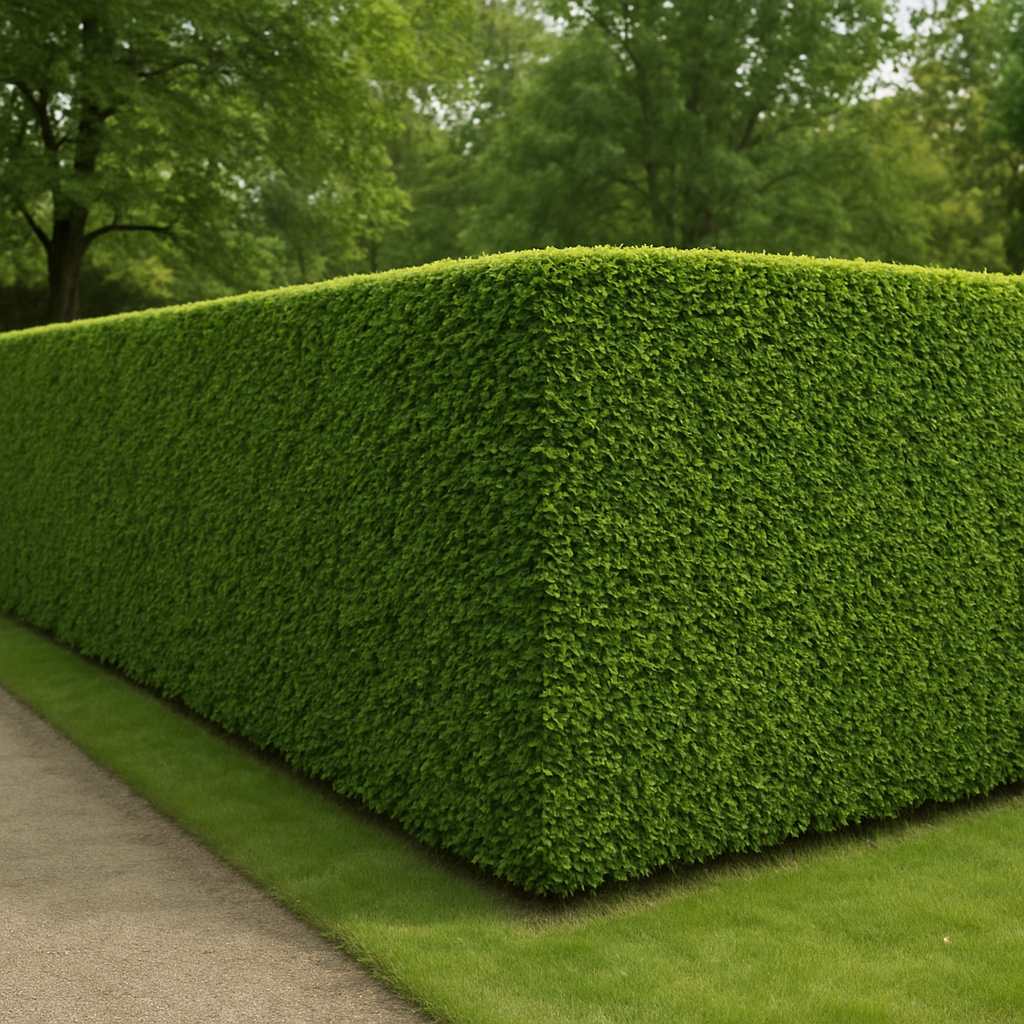 Frisch geschnittene Hecke mit sauberen Kanten
